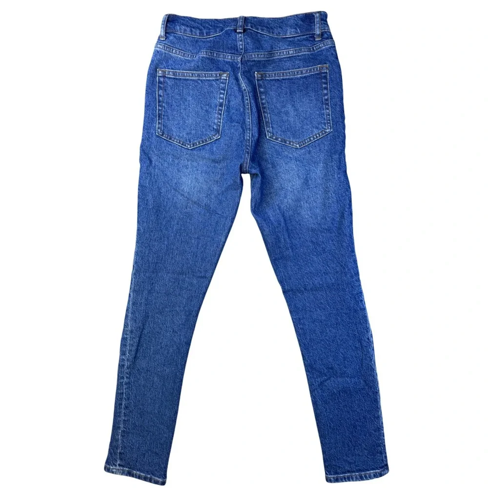 Reformation Jeans Serena High Rise Skinny Crop Medium Wash Size 26 Button Fly - Picture 8 of 13